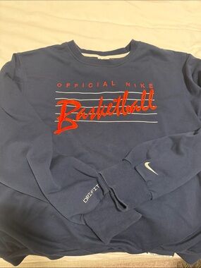 Nike Men’s Navy Crewneck with Red 'Basketball' Script